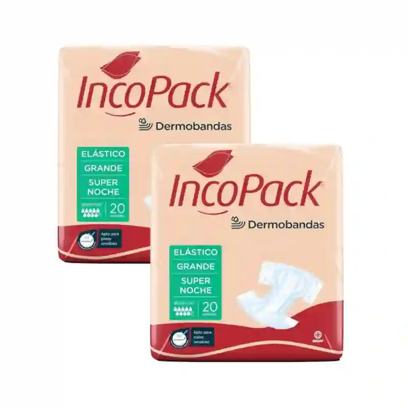 Incopack Anatomical Elastic Super Night Super Large Size, Pack 2, 160 pcs.