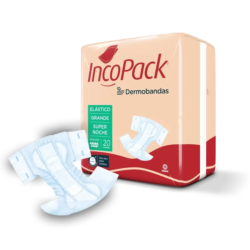 Incopack Anatomical Elastic Anatomical Super Night Tamanho grande, 80 pcs.