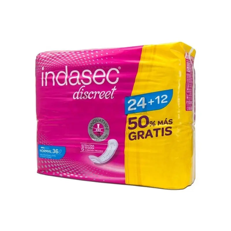 INDASEC DISCRETO NORMAL 24 PCS + 12 LIVRE
