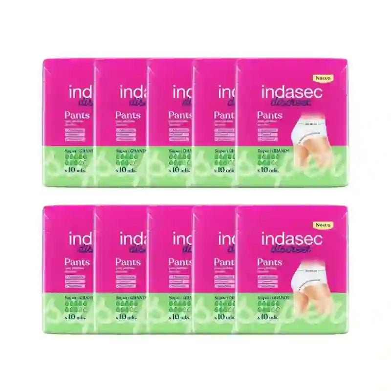 Indasec Discreet Panty Incontinência Tamanho Super Grande , 10X10 Unidades