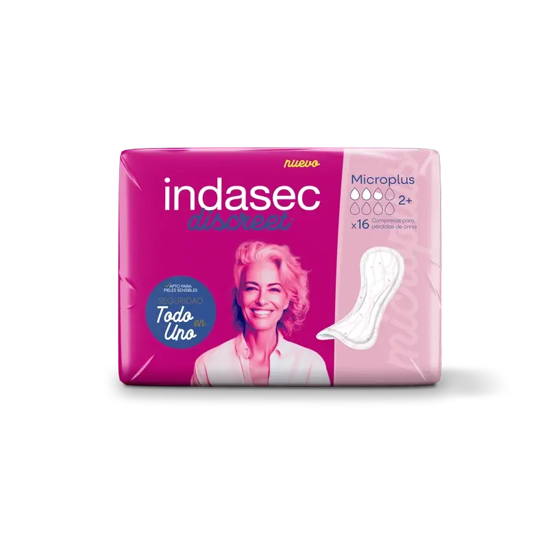 Pensos para incontinência Indasec Discreet Micro Plus , 16 unidades