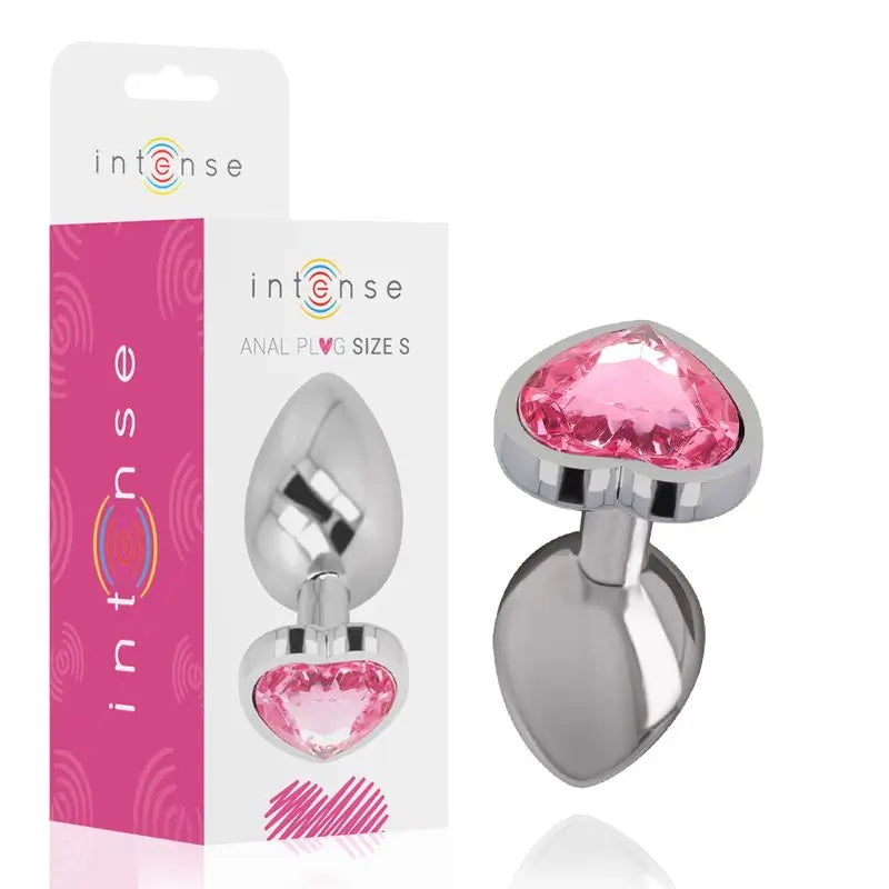 Intense Plug Anal Metal Aluminio Corazón Rosa Talla S