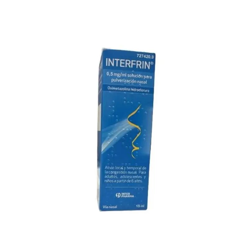 Interfrin 0,5 Mg/ ml Solução para pulverização nasal, 15 ml