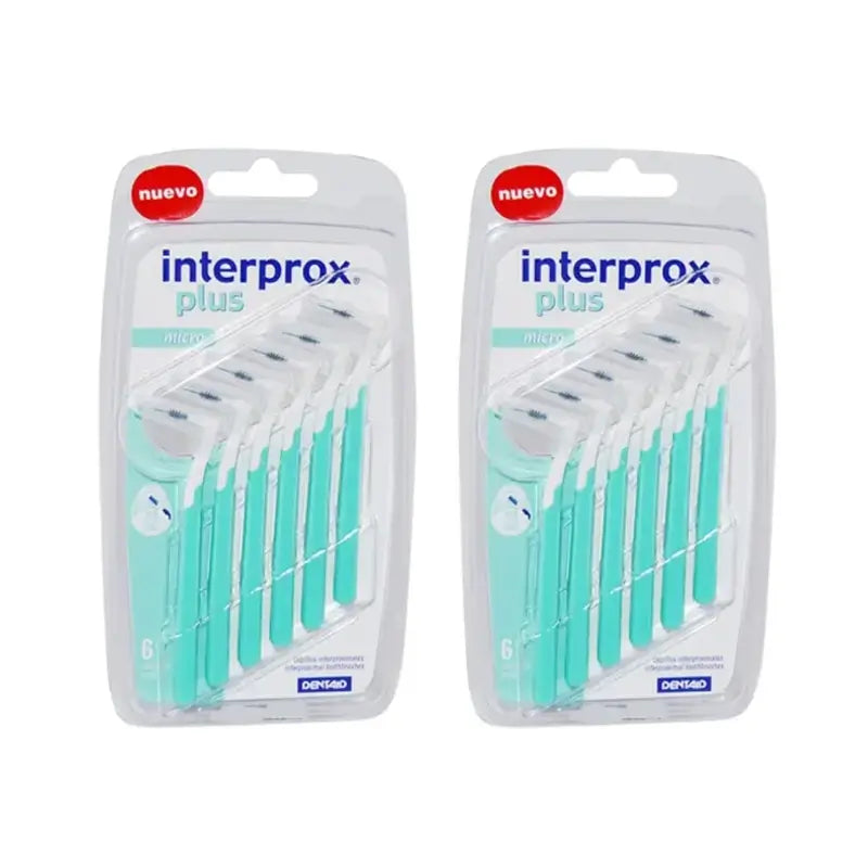 Micro Escova de Dentes Interprox Plus Interproximal, embalagem de 2X6 unidades