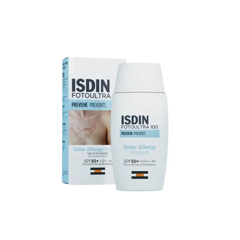 Isdin FotoUltra 100 Fluido de fusão solar para alergias Spf50+, 50 ml