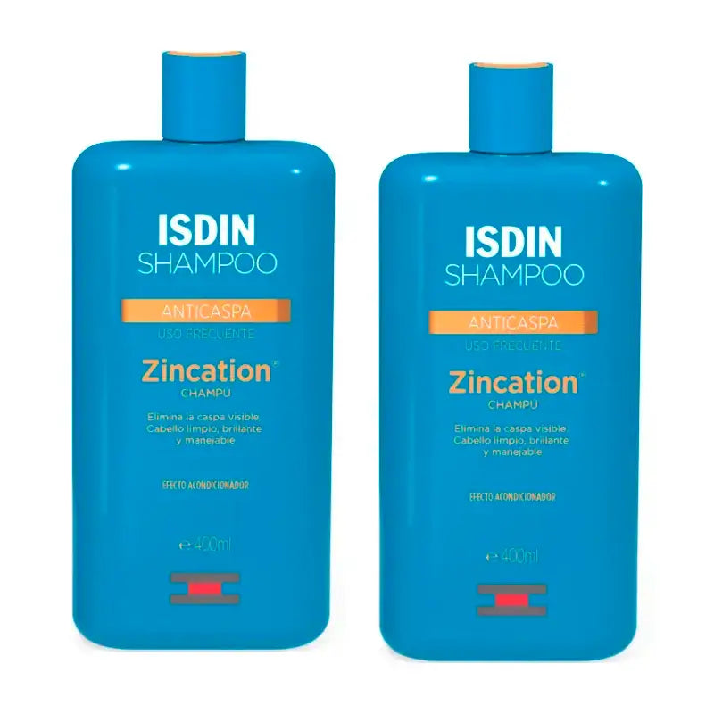 Champô Isdin Zincation Frequency Frequency, embalagem de 2 x 400 ml