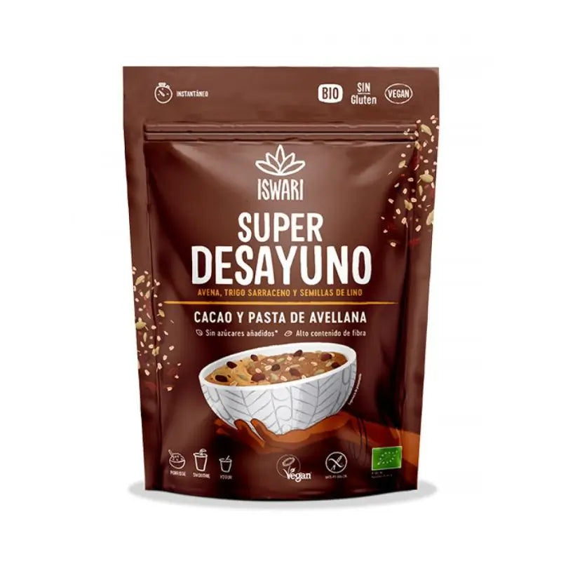 Iswari Super Desayuno Cacao Y Avellanas 360Gr. Bio Sg Veg