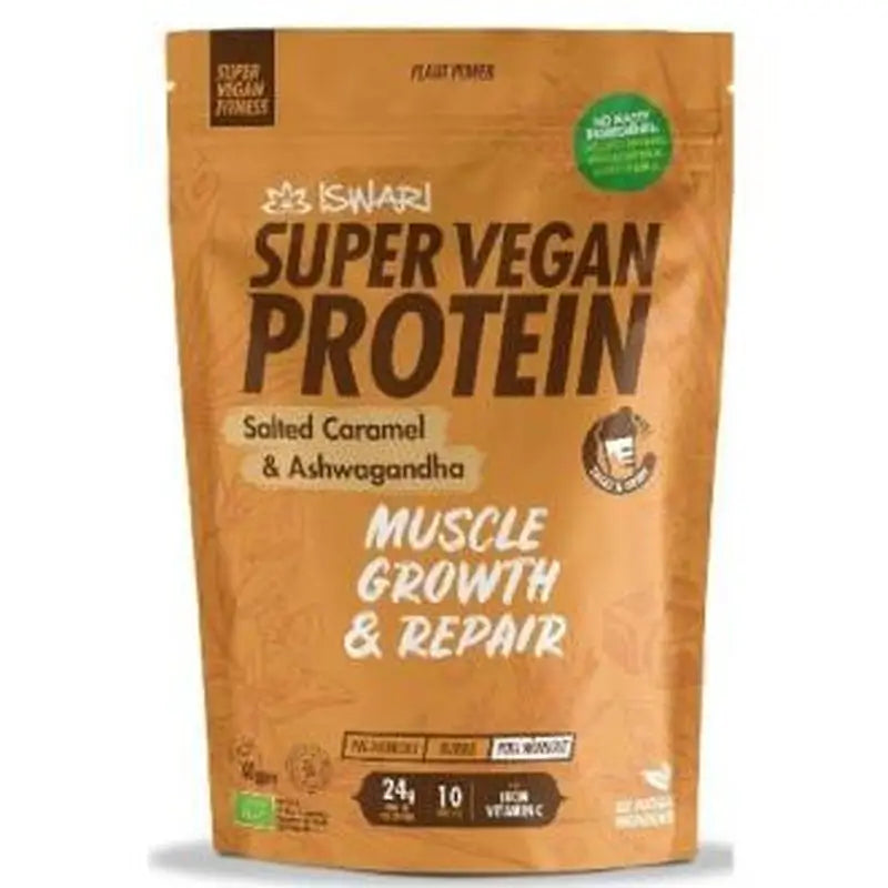 Iswari Super Vegan Protein Caramelo Salado-Ashwagan 350Gr