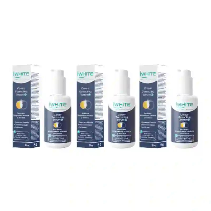 iWhite Colour Correcting Serum+, embalagem de 3 x 30 ml