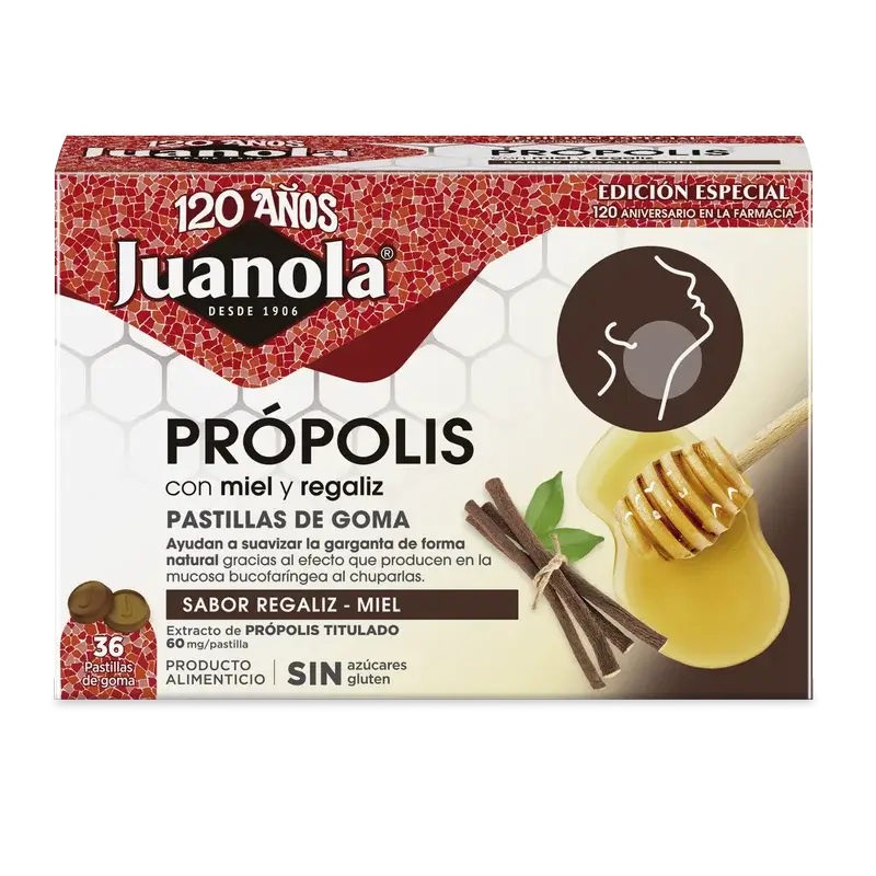 Juanola Própolis Mel de Alcaçuz 72Gr, 36 unidades