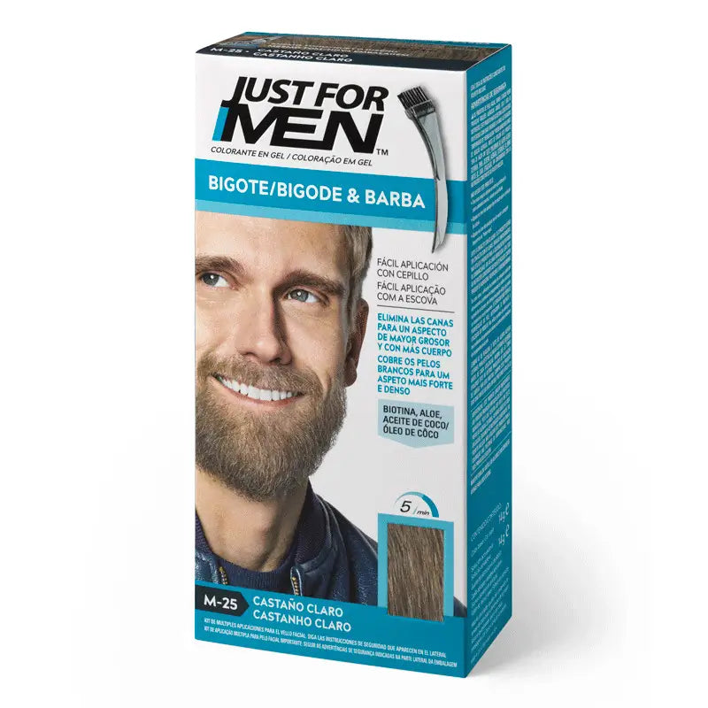 Just For Men Bigote y Barba Castaño Claro Natural M-25