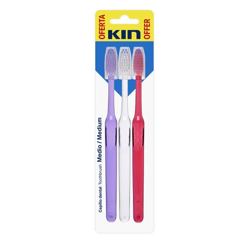Kin Toothbrush Medium, 3 peças.