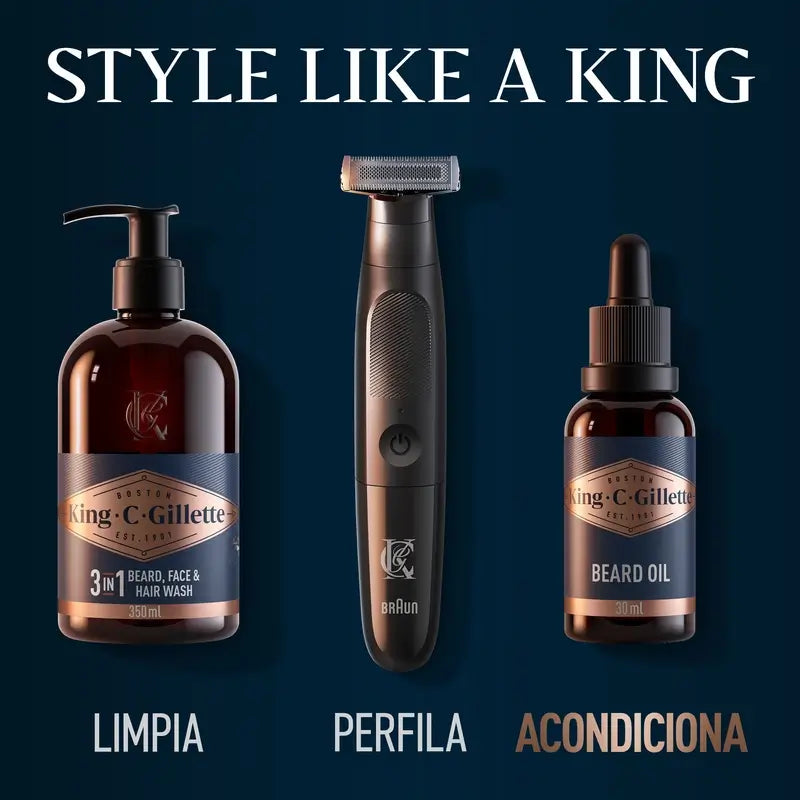 King C. Gillette óleo de barba para homem com aroma vegetal, 30 ml