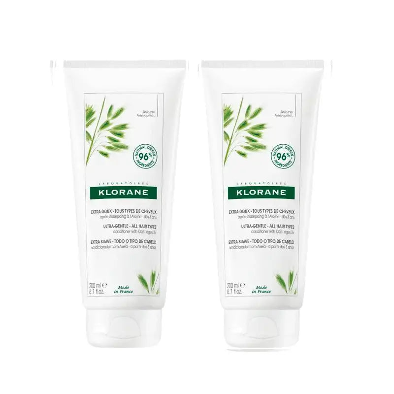 Bálsamo para Depois do Champô com Leite de Aveia Klorane, 2X200 Ml