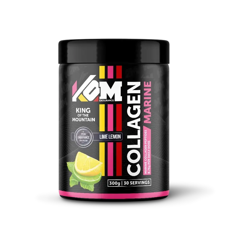 Kom Endurance Joints Sports Nutrition, frasco de 300g de colagénio marinho com sabor a limão.