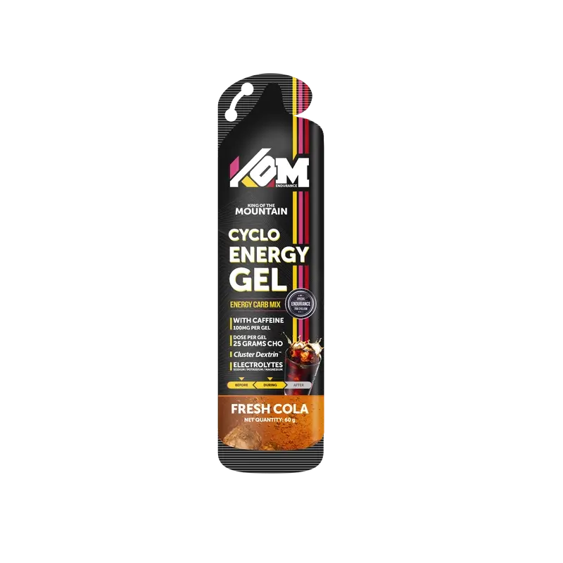 Kom Endurance Sports Nutrition Gels , caixa de 18 géis de 60g cafeína+magnésio+potássio sabor cola