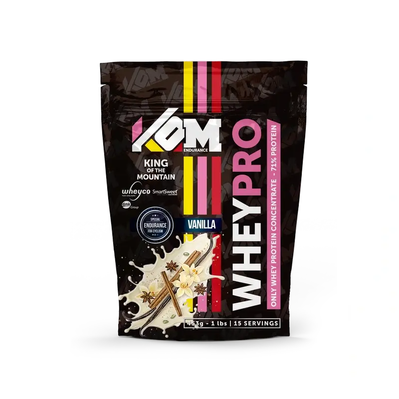 Kom Endurance Proteins Sports Nutrition , saqueta de proteína de soro de leite 453 g sabor baunilha