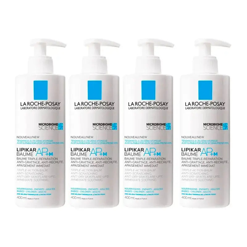 La Roche Posay Lipikar Baume Ap+M, Embalagem 4 x 400 ml