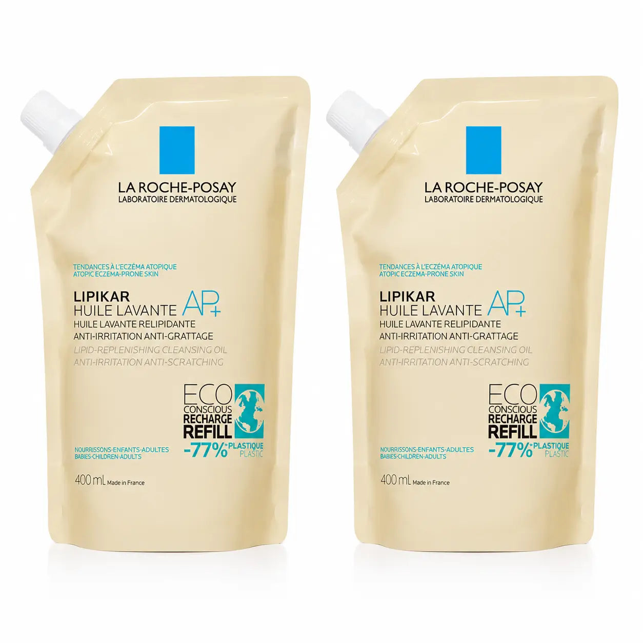 La Roche Posay Pack La Roche Posay Lipikar Óleo de Lavagem Ap+ Recarga , 400 Ml, x2