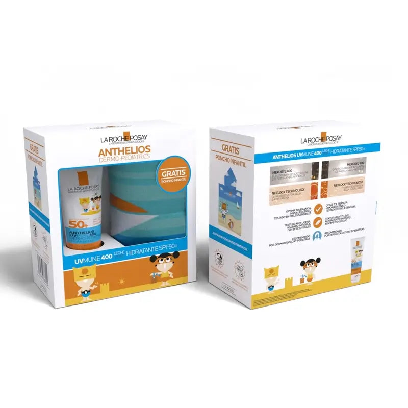 La Roche Posey Pack Anthelios Leite Pedriático Spf50 + Poncho, 1 embalagem