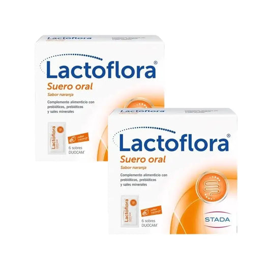 Lactoflora Soro Oral com Probióticos, Prebióticos e Sais Minerais Sabor a Laranja , 6 Saquetas