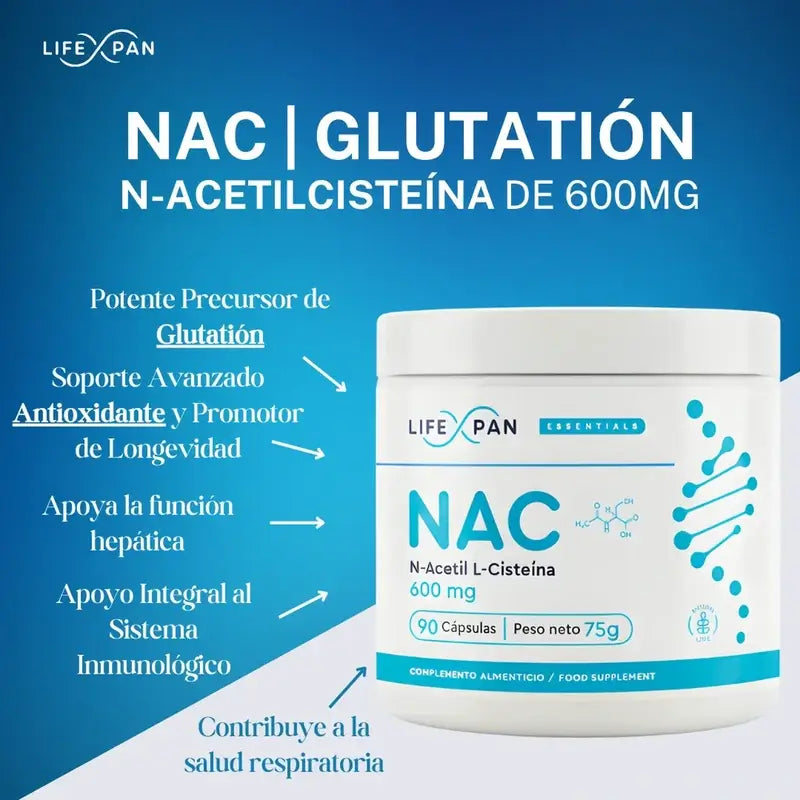 Lifexpan Nac 600 Mg N-Acetilcisteína , 90 cápsulas