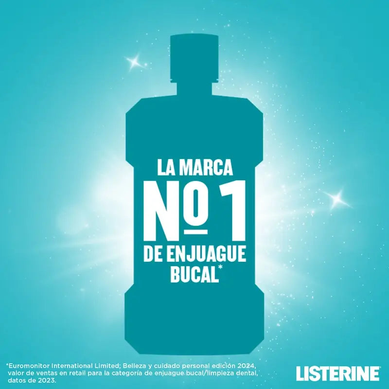 Listerine Colutório Sabor a Mentol Proteção da Placa, Fortalece os Dentes, Embalagem de 2 x 1000ml.