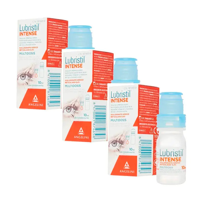 Lubristil Intense Multidose, Embalagem 3 x 10 ml