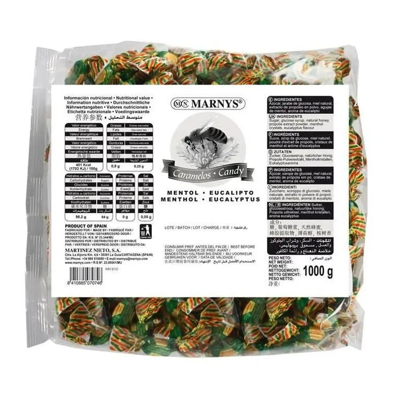 Marnys Caramelo Mel Menta Eucalipto Eucalipto Própolis , 1 kg