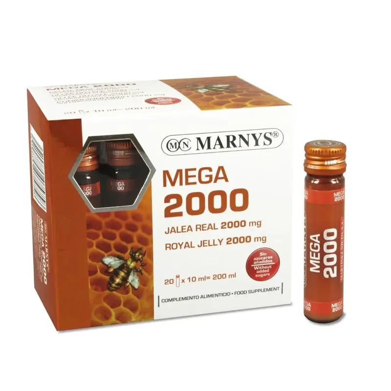 Marnys Jalea Real Mega 2000, 20 Viales De 10 Ml