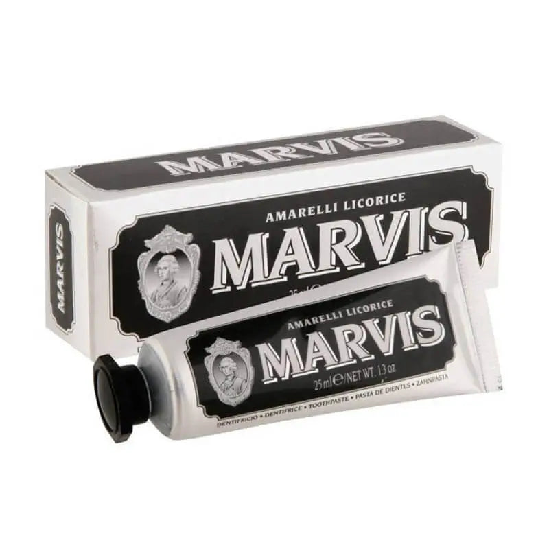 Marvis Amarelli Pasta de Licorice 25 ml, Tamanho viagem