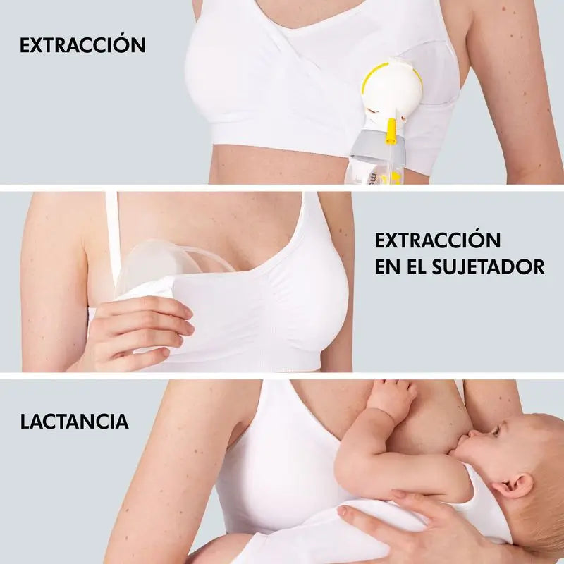 Soutien de amamentação e extração Medela 3-em-1-M branco, 1 unidade