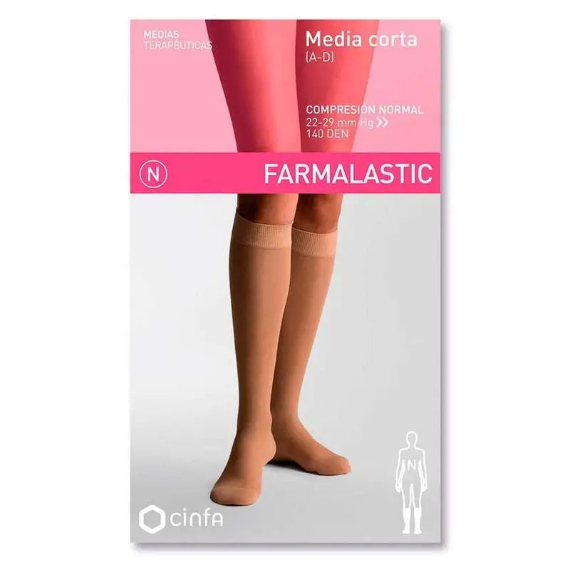 Farmalastic Media Corta Compresión Normal Negra, T Extra Grande