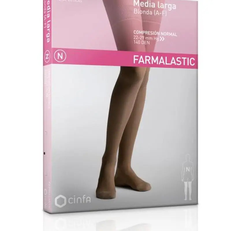 Farmalastic Media Larga Blonda Compresión Normal Negro, T Mediana