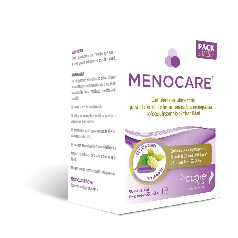 Menocare 3 Month Pack, 90 cápsulas