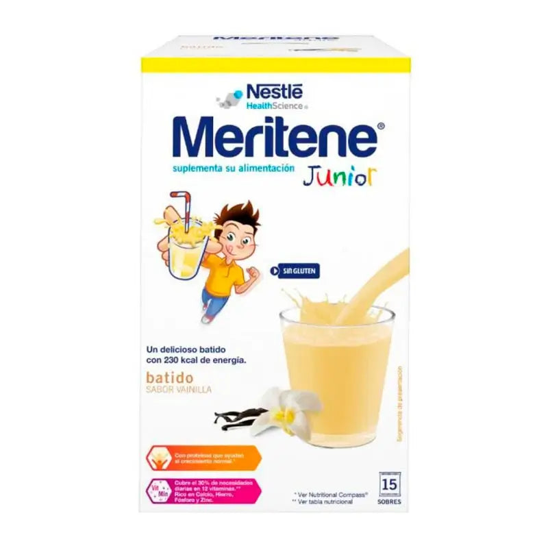 MERITENE JUNIOR BATIDO EM ENVELOPES DE BAUNILHA SABOR 15 UNIDADES