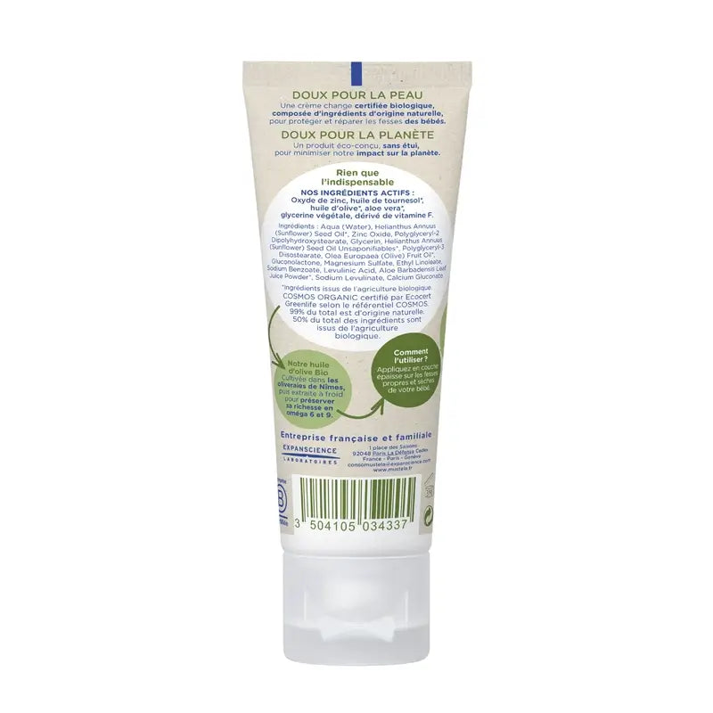 Creme orgânico para fraldas Mustela, tubo de 75 ml