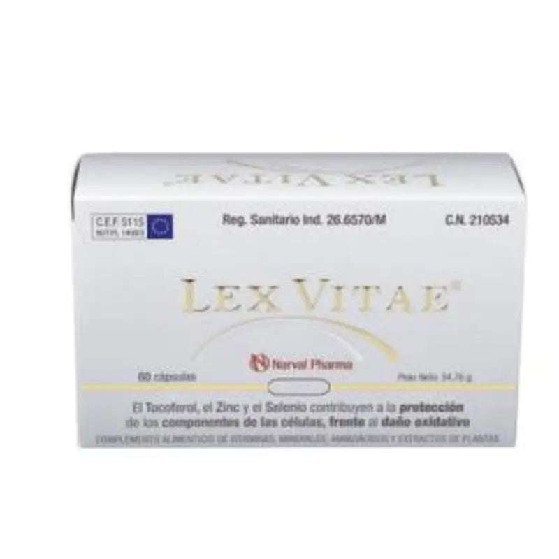 Narval Pharma, S.A. Lex Vitae (Uso Interno) Blister 60 Cápsulas