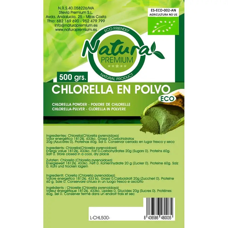 Natura Premium Clorela Orgânica em Pó , 500 gr