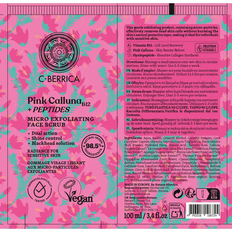 Natura Siberica Micropartículas Esfoliante Facial, 100 ml