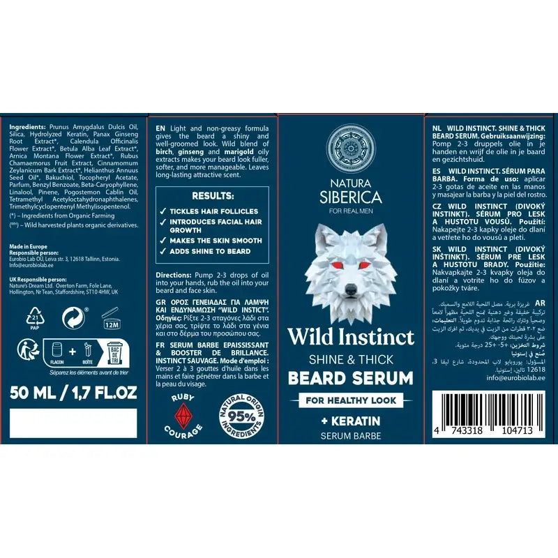 Natura Siberica Men Wild Arctic. Sérum para a barba, 50 ml