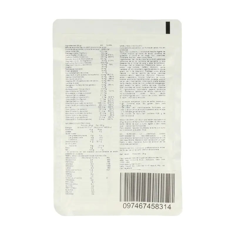 Natures Plus Spiru-Tein Chocolate, 28 g, Envelopes