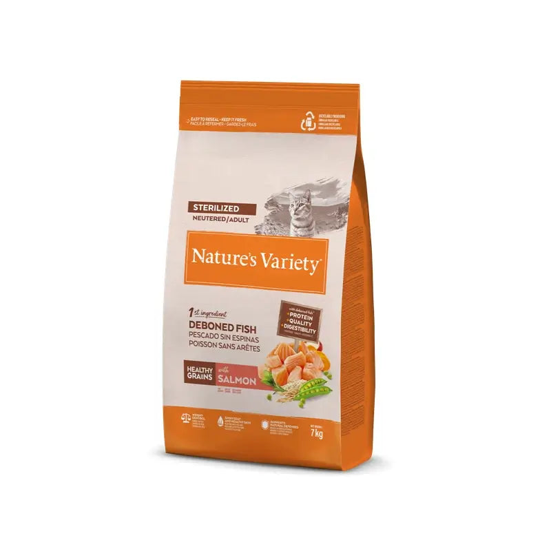 Variedade Nature'S Variety Original Adult Feline Neutered Salmon, 7 kg, alimento para gatos