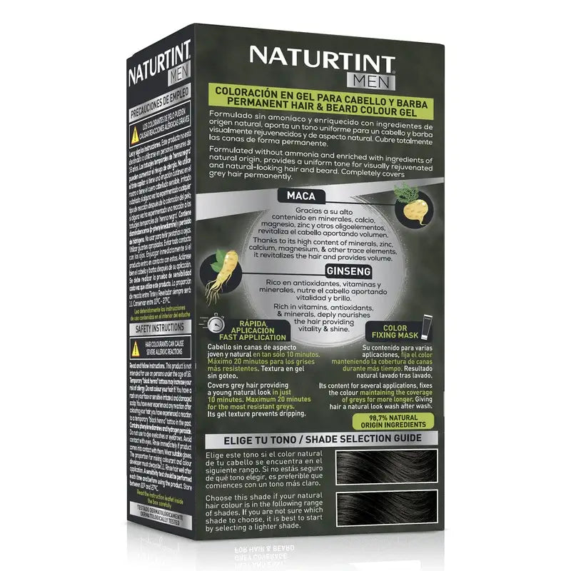 Naturtint Men Tintura Permanente para Cabelo e Barba 3N Sem Amoníaco 3N - Castanho Escuro