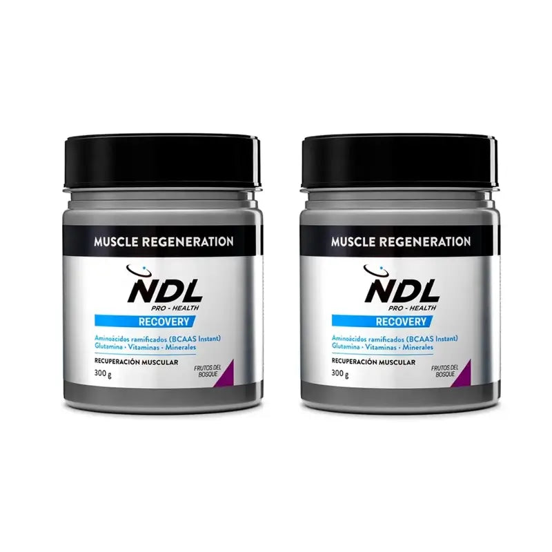Ndl Pro-Health Regeneração Muscular, Bcaa 2:1:1, Glutamina, Frutos do Bosque em Pó, 2X300 Grs
