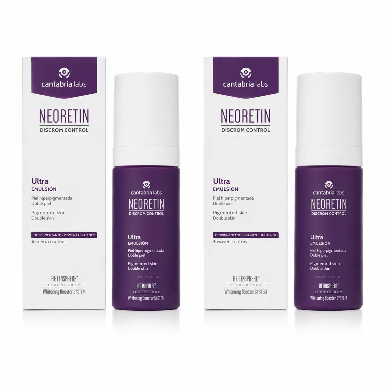 NEORETIN Discrom Ultra Lightening Emulsion, Embalagem 2 x 30 ml