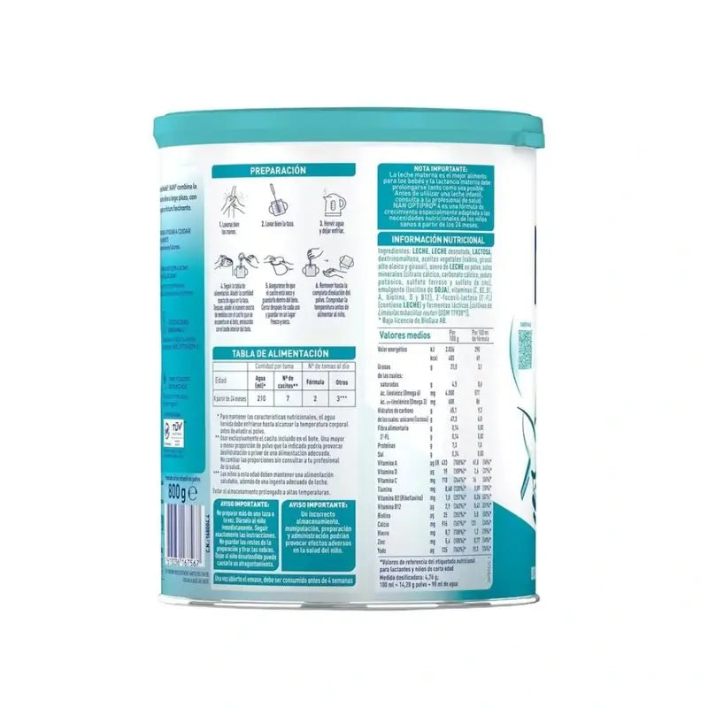 Leite para crescimentos Nestlé Nan Optipro 3, 6x800 g