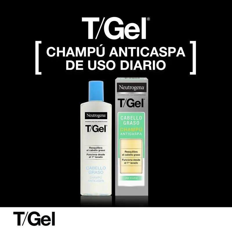 Champô Neutrogena T/Gel Anti-Caspa para Cabelo Oleoso, 2 x 250 ml