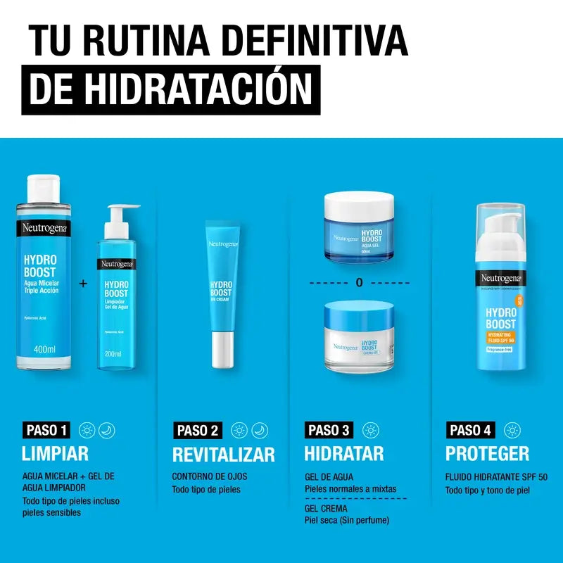 Neutrogena Hydro Boost Water Gel Creme Hidratante Facial Pele Normal e Mista, 50 ml