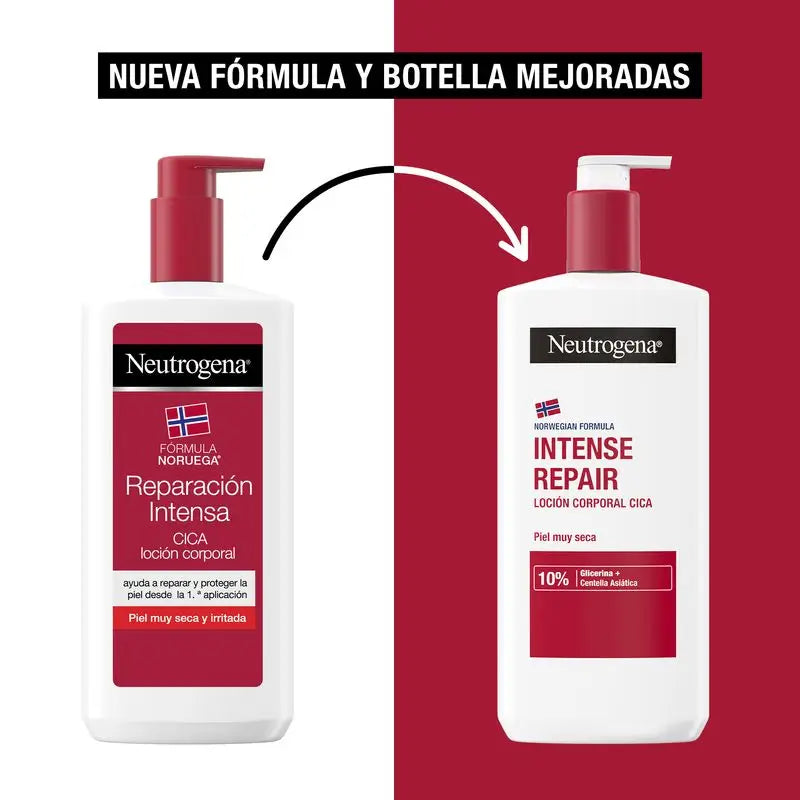 Neutrogena Creme Corporal Reparador e Hidratante Neutrogena para Pele Muito Seca Cica, Embalagem 2x750 ml